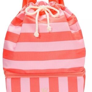 Victoria's Secret Coral Striped Beach Bag Cooler